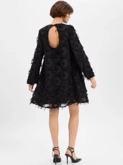 Y.A.S Damen Kleid - YASDio in schwarz - Ärmel: langarm