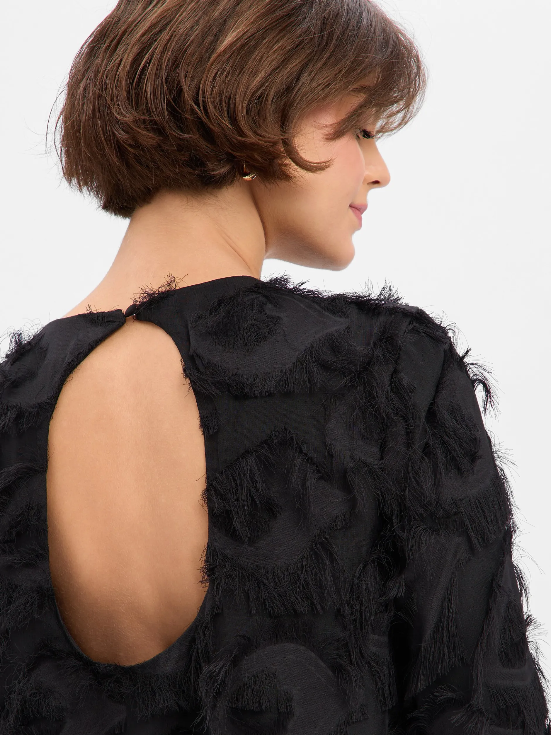 Y.A.S Damen Kleid - YASDio in schwarz - Ärmel: langarm