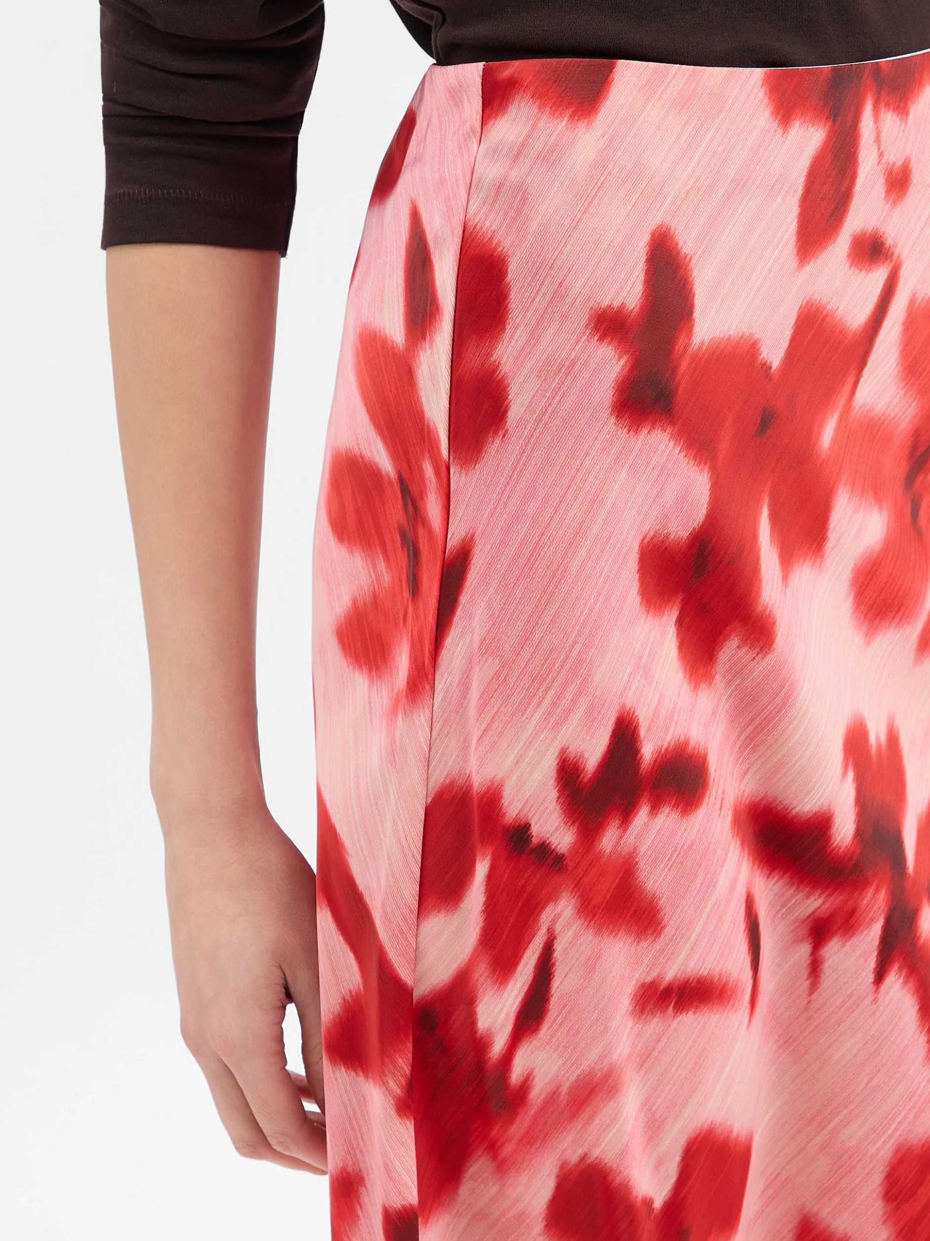 Y.A.S Damen Midirock - YASPella in fuchsia bordeaux