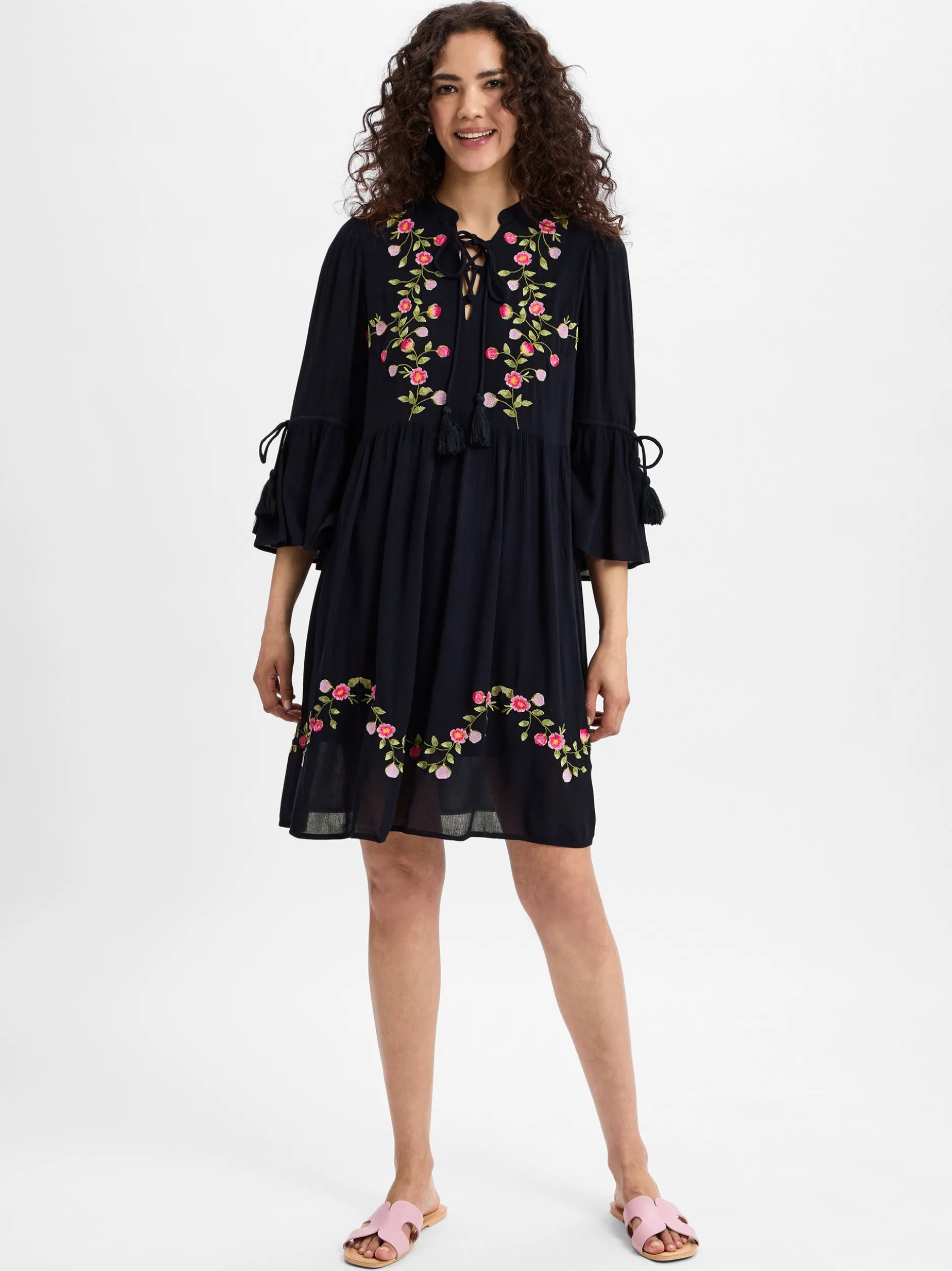 Y.A.S Damen Sommerkleid - YASChella in marine pink