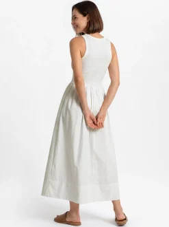 Y.A.S Damen Trägerkleid - YASMiri in ecru - Länge: lang