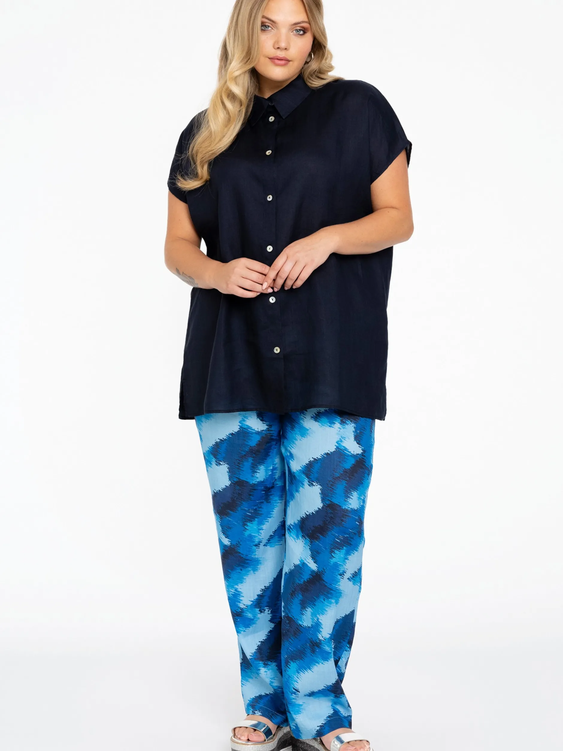 YOEK Damen Bluse in blau