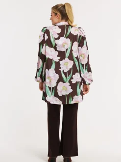 YOEK Damen Bluse in braun mehrfarbig