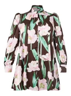 YOEK Damen Bluse in braun mehrfarbig