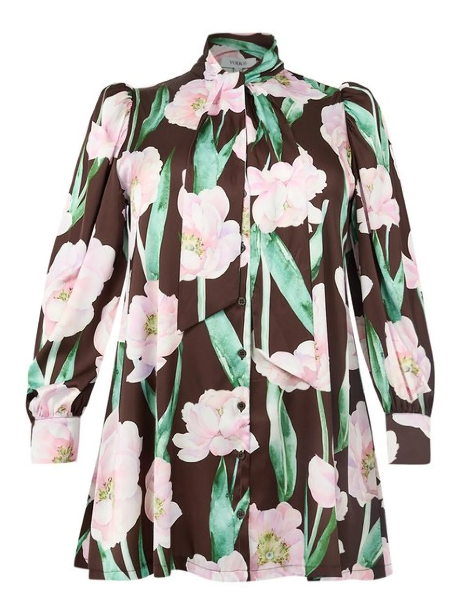 YOEK Damen Bluse in braun mehrfarbig