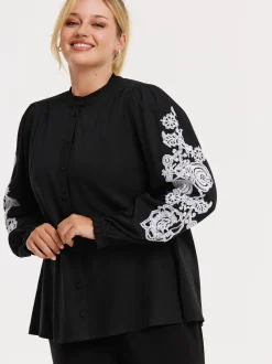 YOEK Damen Bluse in schwarz