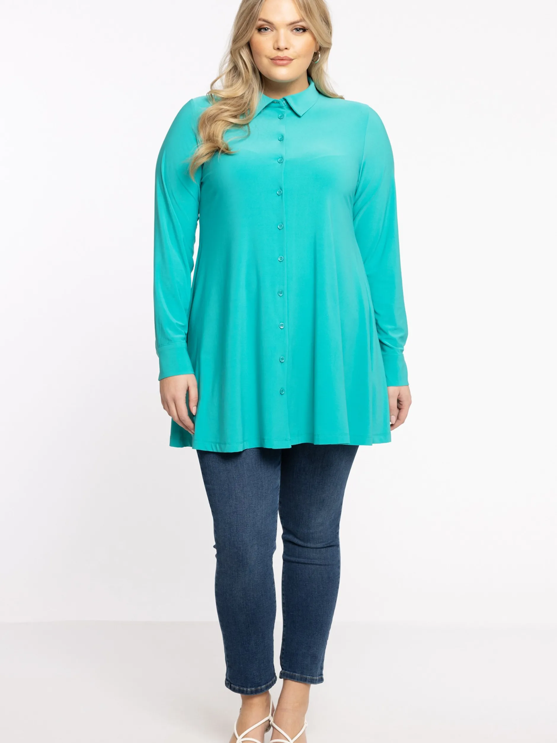 YOEK Damen Bluse in türkis