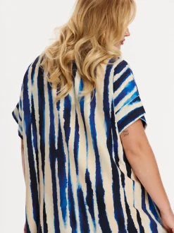 YOEK Damen Kaftan in blau beige