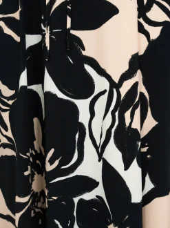 YOEK Damen Kleid in ecru schwarz