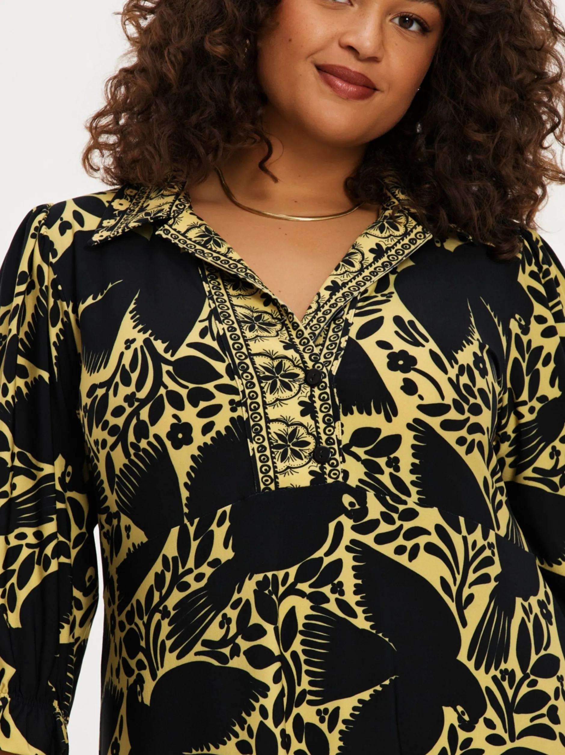 YOEK Damen Kleid in schwarz gelb