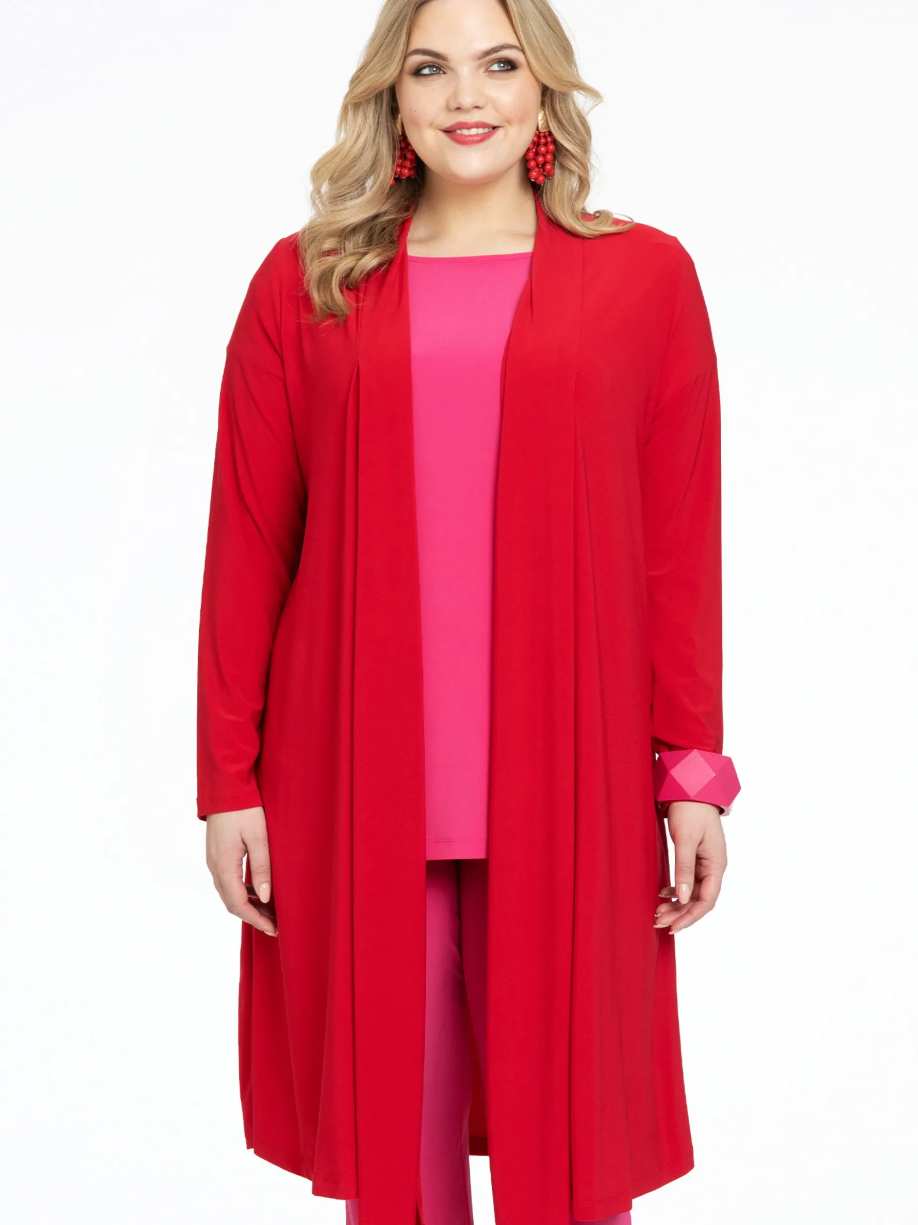 YOEK Damen Strickjacke in rot