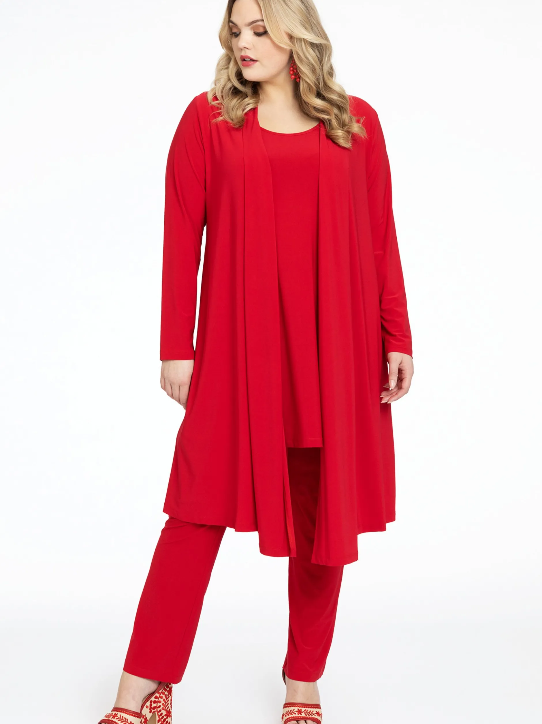 YOEK Damen Strickjacke in rot