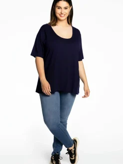 YOEK Damen T-Shirt in marine