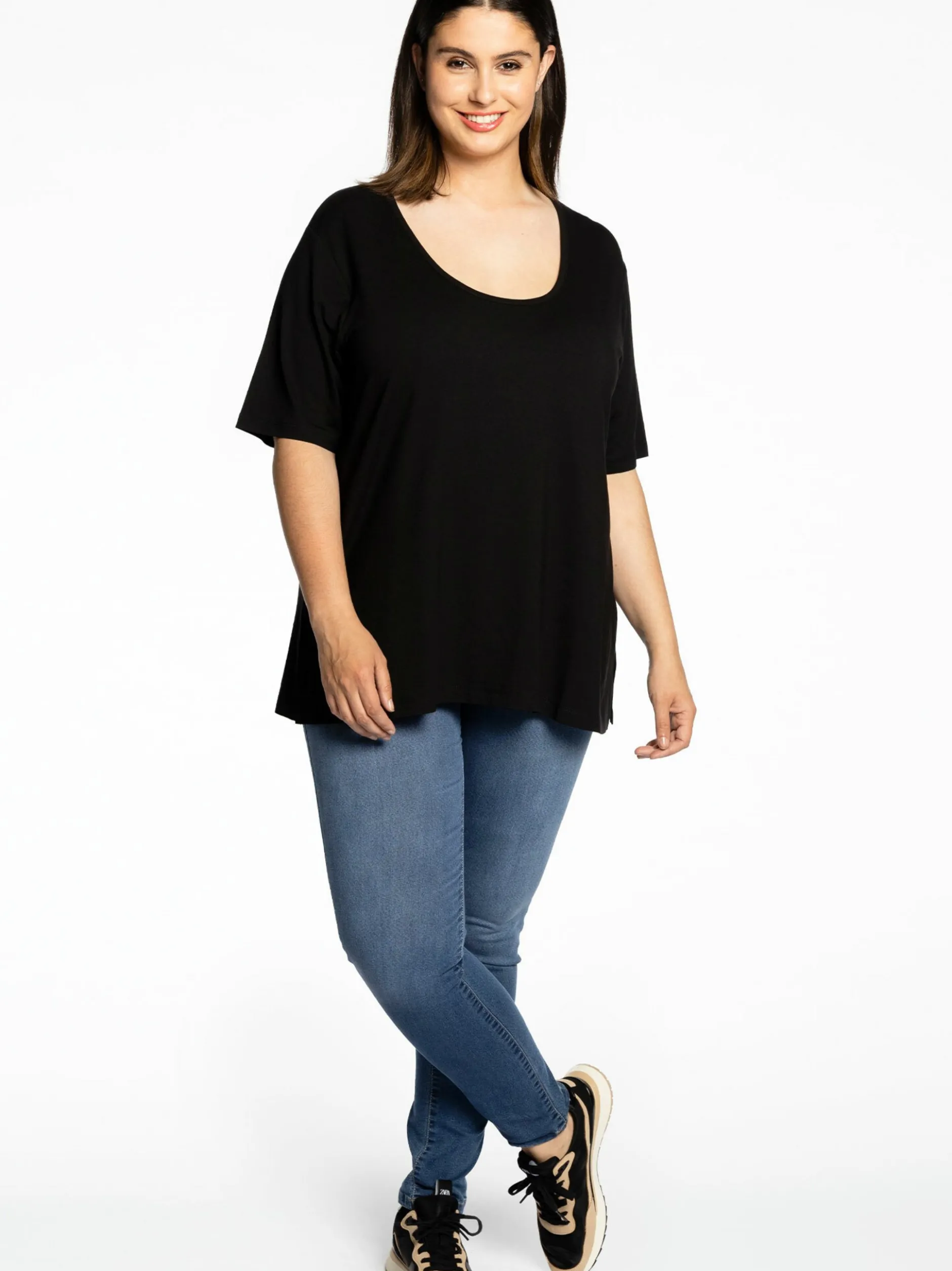 YOEK Damen T-Shirt in schwarz