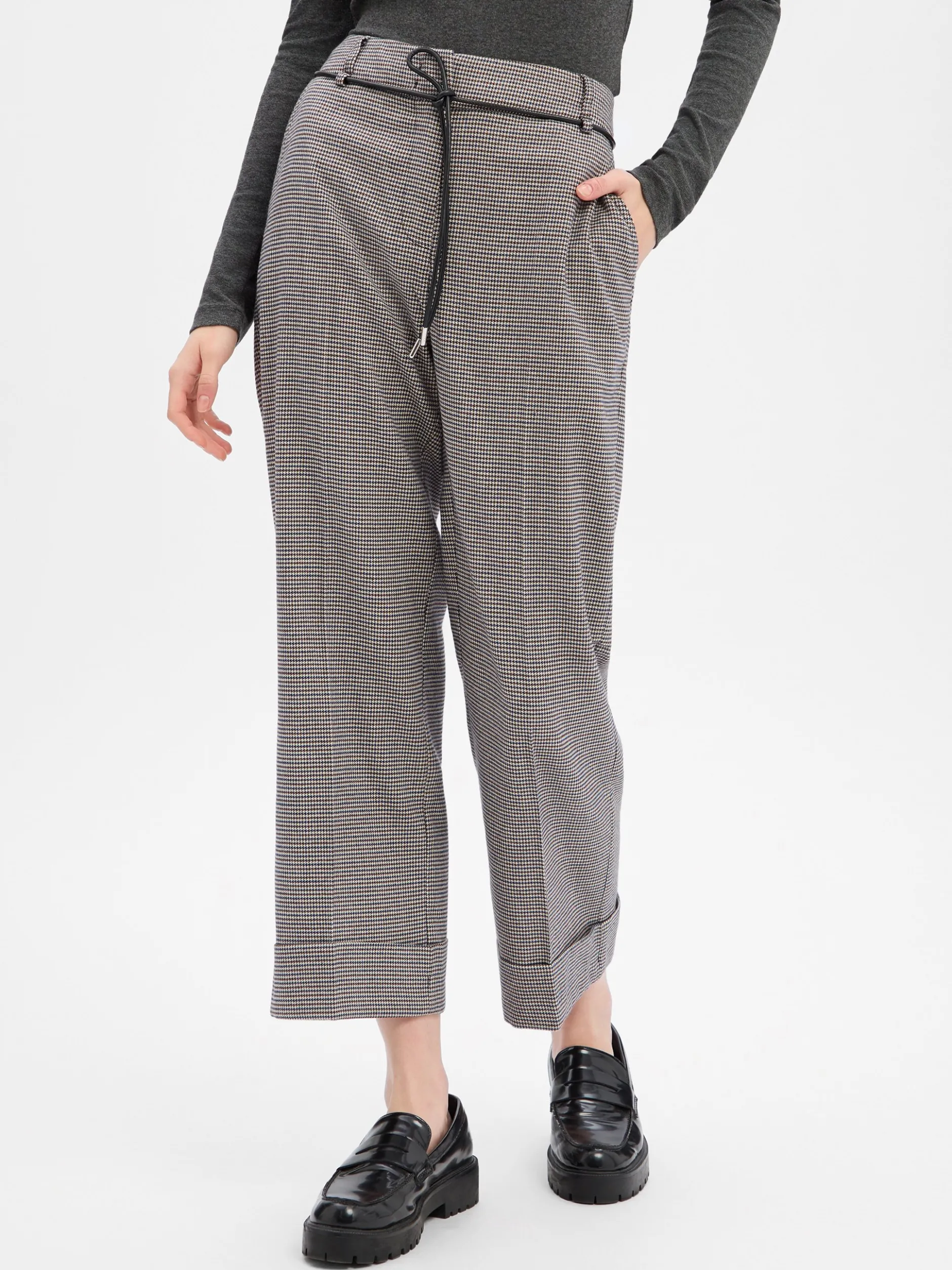 zero Damen Hose in schoko beige - Länge: verkürzt