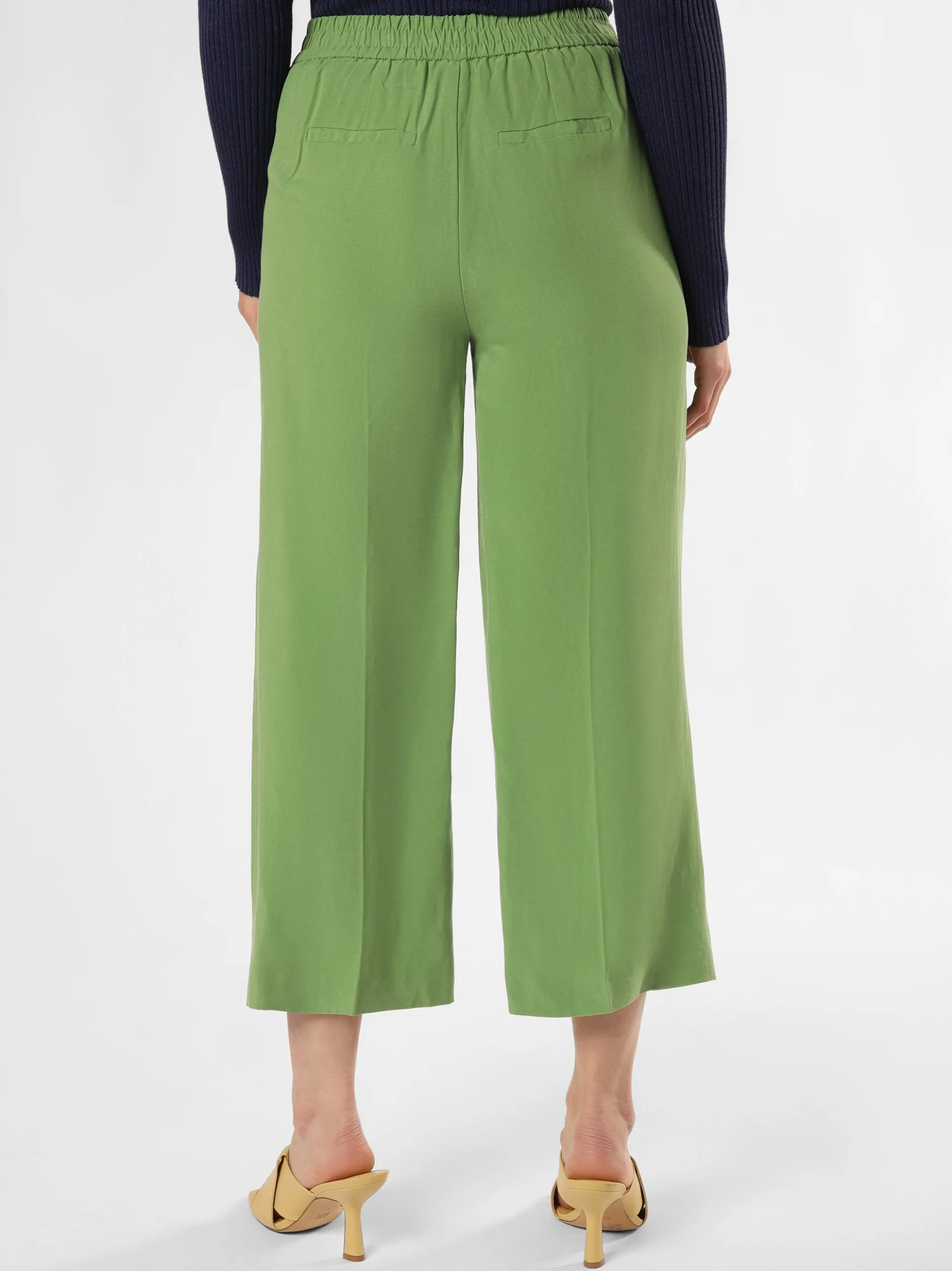 zero Damen Hose mit Leinen-Anteil in erbse