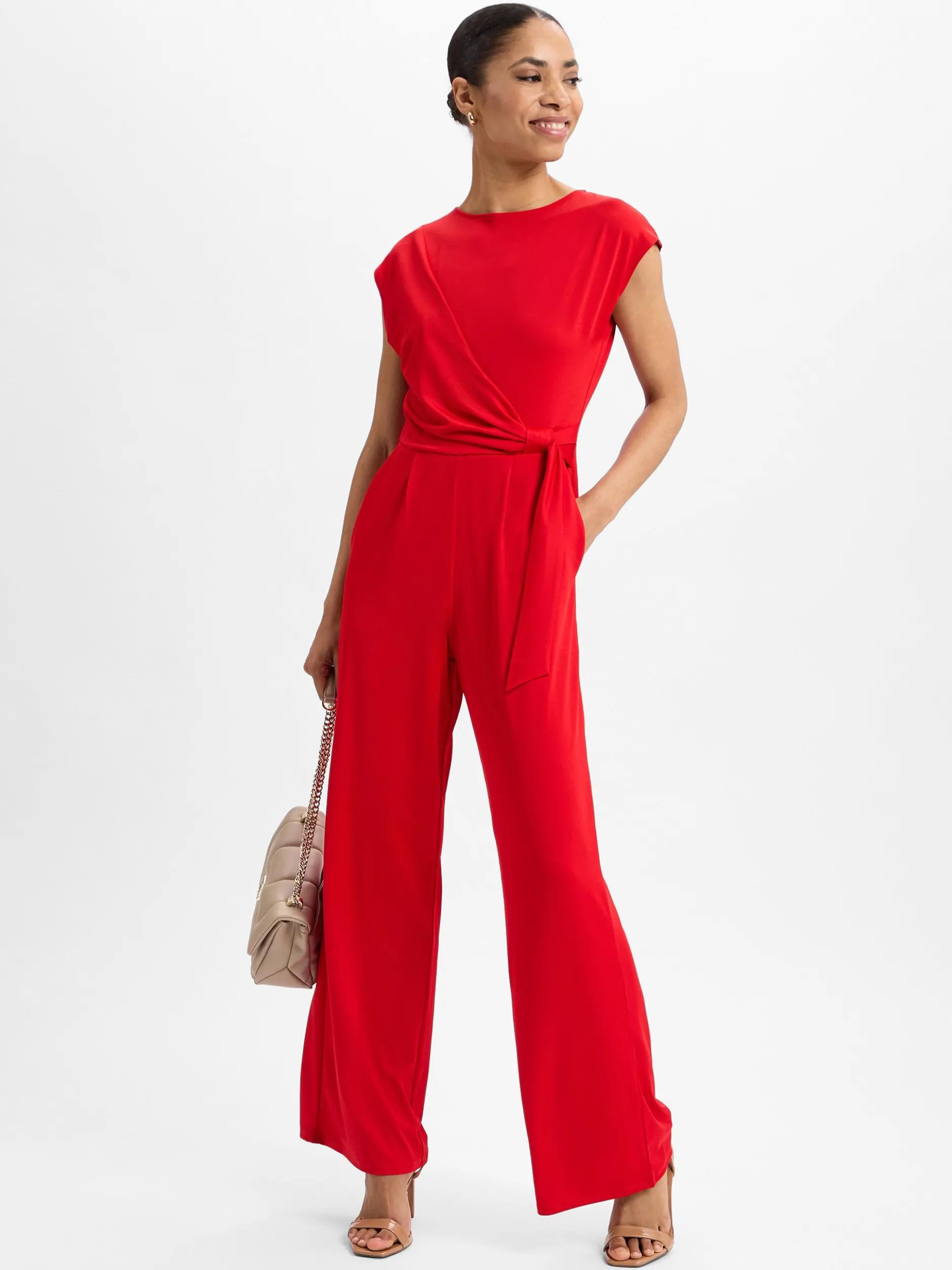 zero Damen Jumpsuit in rot - Ausschnitt: Rundhals