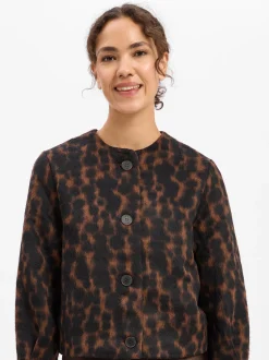 zero Damen Kastenjacke in schwarz mocca
