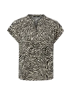 zero Damen Schlupfbluse in beige schwarz