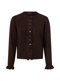 zero Damen Strickjacke mit Woll-Anteil in schoko