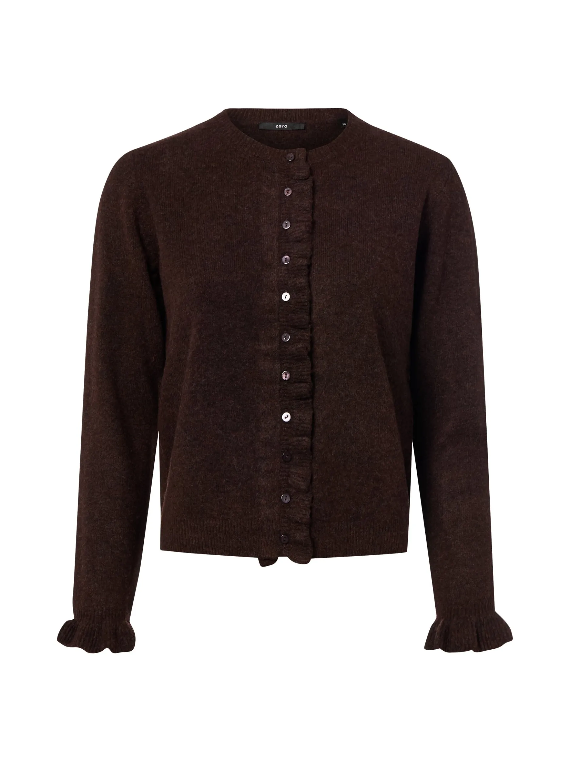zero Damen Strickjacke mit Woll-Anteil in schoko