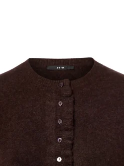 zero Damen Strickjacke mit Woll-Anteil in schoko