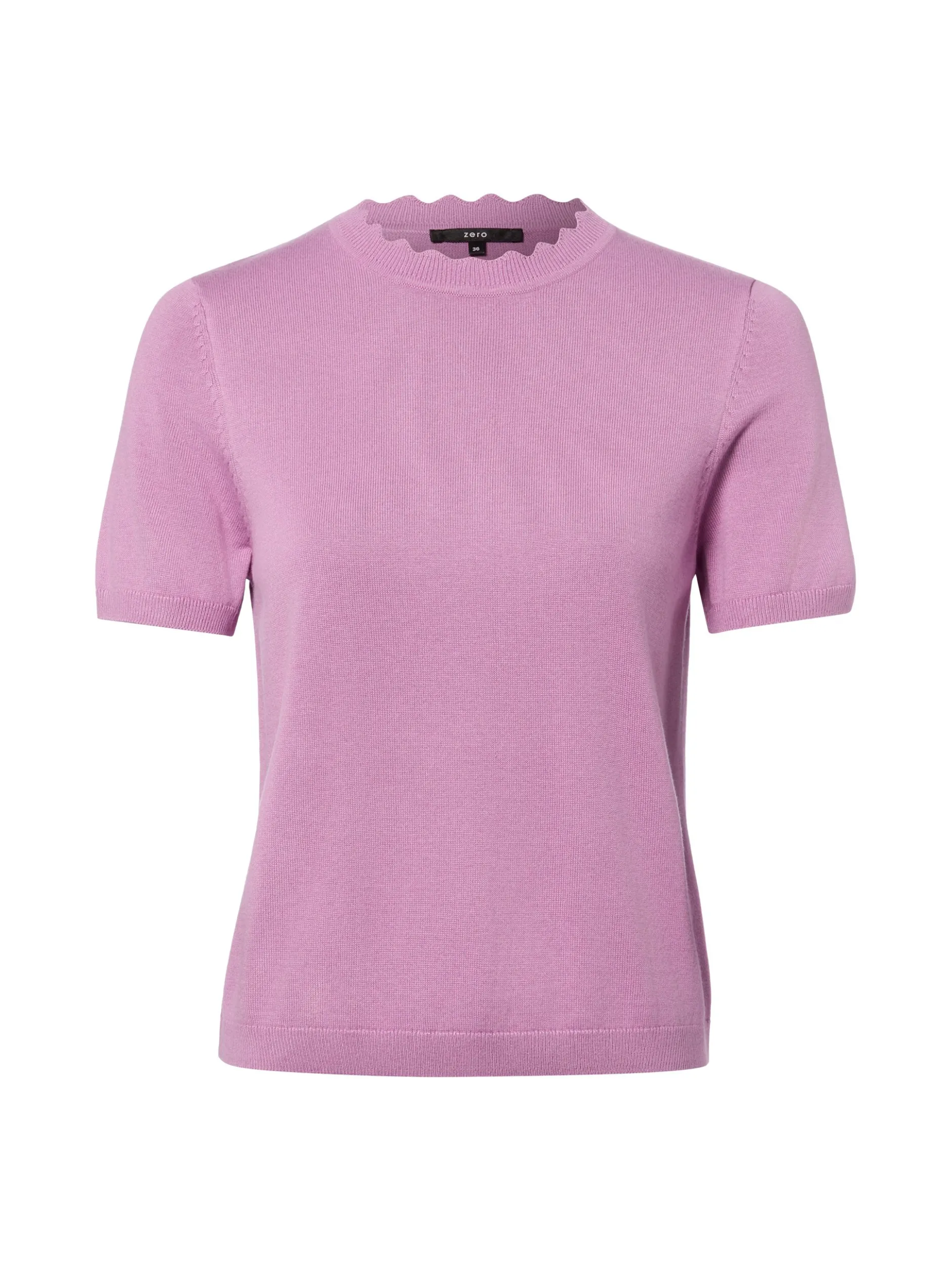 zero Damen Strickshirt in aubergine - Ärmel: kurzarm