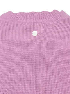 zero Damen Strickshirt in aubergine - Ärmel: kurzarm