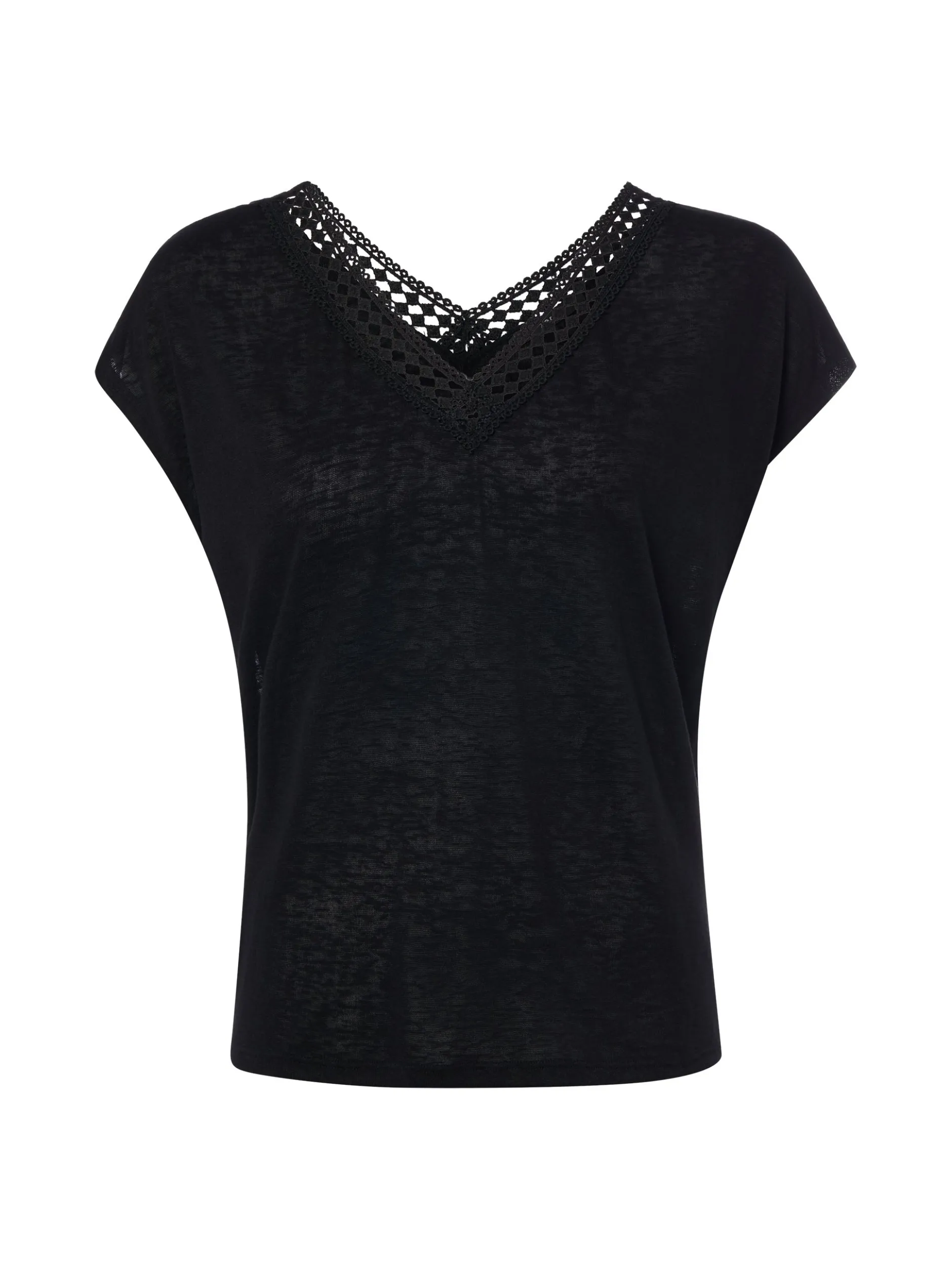 zero Damen T-Shirt in schwarz - Ausschnitt: V-Ausschnitt