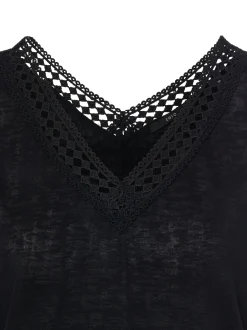 zero Damen T-Shirt in schwarz - Ausschnitt: V-Ausschnitt